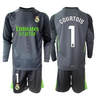 Billige Fotballdrakt Real Madrid Thibaut Courtois #1 Keeper Replika Tredjedraktsett Barn 2025-26 Langermet (med bukser)